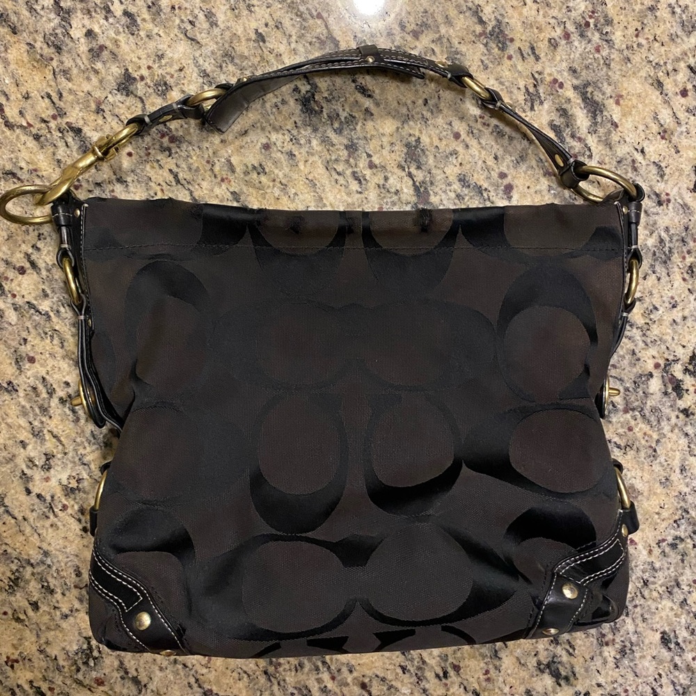 COACH Signature Jacquard Hobo Carly Shoulder Bag